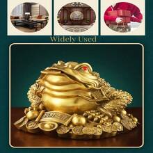 Feng Shui Money Frog, Lucky Money Toad Decorations Chinese Toad Decoration Chinese Charm For Prosperity - Gold - View 8