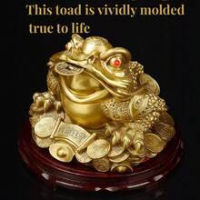 Feng Shui Money Frog, Lucky Money Toad Decorations Chinese Toad Decoration Chinese Charm For Prosperity - Gold - View 5