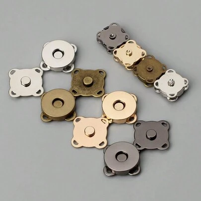 20 cái/4 cái/10 cái Nút nam châm DIY, Nút bấm vô hình hoạt hình để may, Nút nam châm Clover, Nút may, Nút khâu vô hình bằng kim loại, Chốt khóa ví, Linh kiện thay thế móc khóa ví DIY, Túi đeo vai, Ví, Móc khóa ví, Bộ nút đan thủ công 14mm, Từ tính, May vá, Thủ công, Ví, Túi, Quần áo, Nút nam châm hoạt hình may vá, Nút DIY