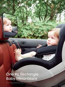 1pc Square Baby Car Mirror - Black - View 8