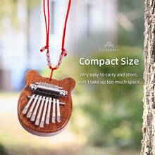 迷你八鍵拇指琴,便攜式可愛的桃花心木卡林巴樂器,多種風格的可穿戴吊飾禮物 - 彩色 - 查看 5