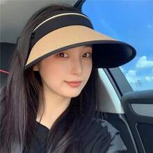 Double-Layer Woven Sun Hat, Foldable, Wide-Brimmed, Sunscreen, Fashionable And Personalized, Suitable For Beach, Summer
