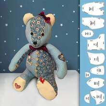 10 件/套創意記憶熊模板。縫紉補丁尺 Diy 縫紉圖案壓克力模板附說明 - 透明 - 查看 6