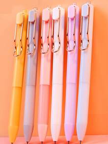 6 cái Đen Có thể thu vào Bút bi Với 0.5mm Nạp lại , Nhanh khô Ink , Thích hợp Đối với Viết - Nhiều màu - Xem 4