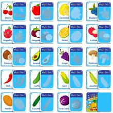 91Pcs Food Cognition Flash Cards, Realistic Fruits & Vegetables Flash Cards For Students, Creative Flash Cards For Classroom Education, Homework, Study Supplement Learning Cards - Multicolor - View 3