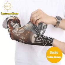 1Pc New Flower Arm Tattoo Sleeves Seamless Outdoor Riding Sunscreen Arm Sleeves Sun Uv Protection Arm Warmers For Men Women Sleeves Cover Arms