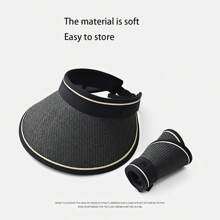 Double-Layer Woven Sun Hat, Foldable, Wide-Brimmed, Sunscreen, Fashionable And Personalized, Suitable For Beach, Summer