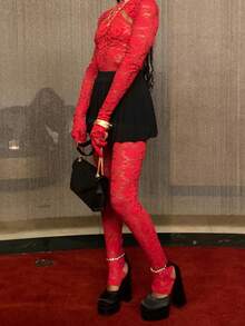 Women's Rhinestones Pumps Fashion Platform Black Chunky Heels Ankle Strap Square Toe Shoes - Black - View 3