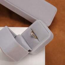 Caja de regalo para anillos boda , Caja de compromiso, Caja de recuerdo, Anillo de fotos nupcial - Gris - Ver 1