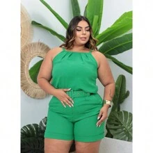 Plus Size Co-Ords - Green - View 5
