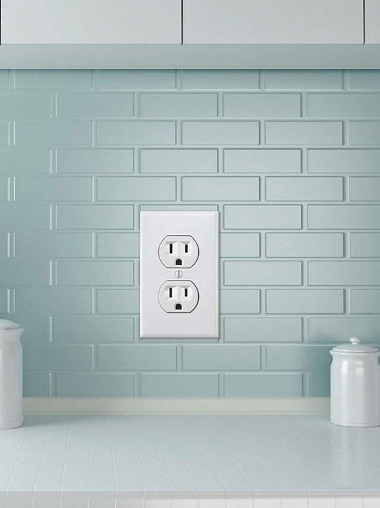 3pcs Prank Wall Sticker Decals Of Faux Power Outlet - White - View 4