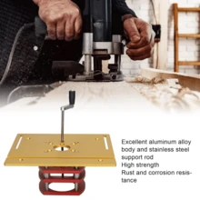 Router Lift With Top Plate, Manual Router Lift Systems For 2-1/2" Diameter Motors, 7-7/8" X 9-7/16" Router Plate, Woodworking Router Table Insert Plate For Trimming Chamfering (Gold) - Gold - View 9