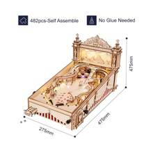 ROKR 3D Pinball Machine Puzzle, Amusing Table Game, Mechanical Wooden Model Building Kits For Adult, Christmas Birthday Gifts And 14+ Teens - Multicolor - View 5