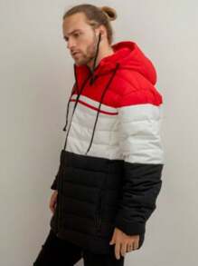 Men Winter Coats - 黑與白 - 查看 2