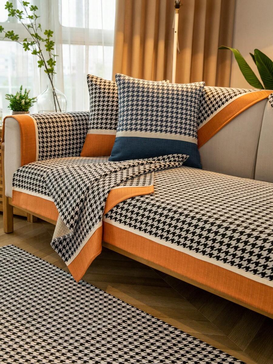 1 Miếng Kẻ sọc Chống bụi Đệm sofa , Hiện đại , Tất cả các mùa , Chống trượt Bọc ghế sofa phổ cập Lớp bảo vệ - trái cam - Xem 1