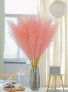 5/10/20/40pcs Of Artificial Reeds, 55cm/21.65 Inch High Plush Artificial Grass, Large Universal Pampas Tree Branches For Floor Vase Filling, Suitable For Bohemian Decoration In Home Kitchens, Room Decoration, Wedding Party Decoration, Fake Plants, Autumn Decoration, Rooms, Desks, Garden Decoration, Room Decoration, DIY Photography Props, Mother's Day, Graduation Season Decoration (Note: One Size=10 Pieces)