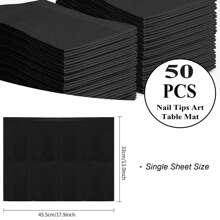 TOEDO 50 khăn trải bàn dùng một lần cho làm móng tay, kích thước 13"X18" - Khăn trải bàn nha khoa chống thấm nước 3 lớp dành cho bệnh nhân - Khăn phủ khay nha khoa hoặc y tế và khăn trải bàn làm móng. - màu đen - Xem 3