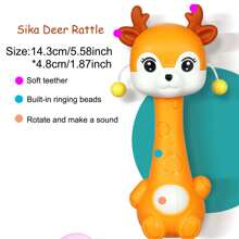 1 pieza Juguete de sonajero para bebé, sonajero en forma de ciervo adorable, entrenamiento de agarre de sonajero con silicona para dentición, regalo de juguete de dentición para recién nacidos (color aleatorio) - Multicolor - Ver 3