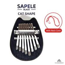 迷你八鍵拇指琴,便攜式可愛的桃花心木卡林巴樂器,多種風格的可穿戴吊飾禮物 - 彩色 - 查看 11