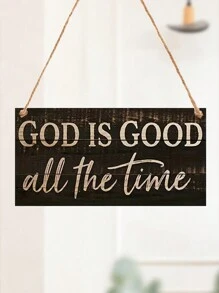 1件創意木製「God Is Always Good」英文標語裝飾掛牌，輕量木材質裝飾標語牌，室內溫馨牆面裝飾掛飾，美式風格木製牆面掛飾，標語掛飾，適用於商店、居家、派對裝飾等 - 彩色 - 查看 3