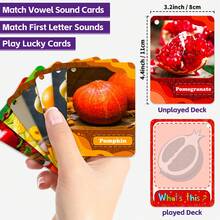 91Pcs Food Cognition Flash Cards, Realistic Fruits & Vegetables Flash Cards For Students, Creative Flash Cards For Classroom Education, Homework, Study Supplement Learning Cards - Multicolor - View 4