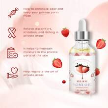 女性陰道保養精油,天然女性護理油,女性酸鹼平衡,消除異味和舒緩,100％天然女性私密去味劑,採用草莓油（1 Fl Oz/30 Ml） - 白色 - 查看 2