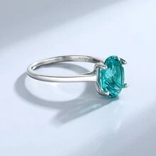 1枚S925纯银戒指，许愿款，欧美风格，个性化女士绿色立方氧化锆戒指 - 軍綠色 - 查看 3