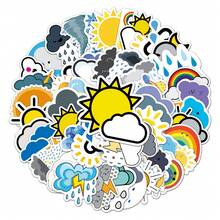 50pcs Hand Tent Weather Cartoon Graffiti Creative Waterproof Stickers - Apricot - View 5