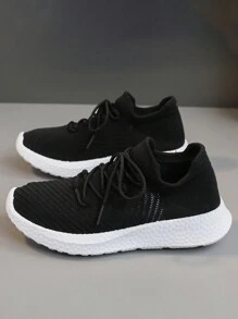 2024年春夏新款女式增高透氣跑步鞋,跳繩健身房鞋 - 黑色 - 查看 3