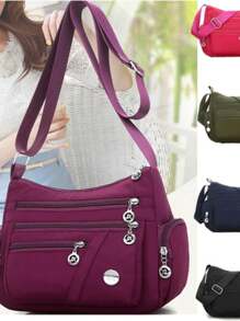 Bolsa Feminina Nylon Impermeável Tiracolo Boa Qualidade Compacto ref: b112 - Preto - Visão 2