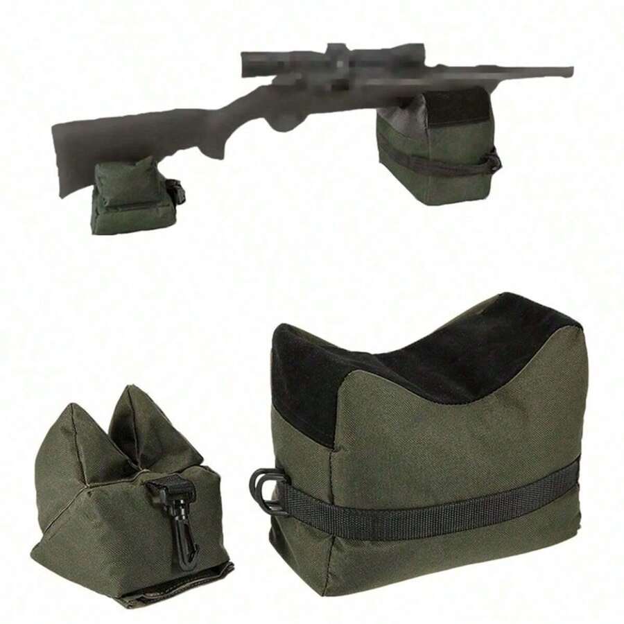 2pcs/Set Shooting Rest Bags,Front Rear Bag Combo Front Back Sandbag Shooting Rest Support Bag For Hunting,Durable Waterproof Oxford Shooting Rest Bag For Rifles - Portable Hunting And Shooting Rifle Bag With Sandbag Support - Army Green - View 1