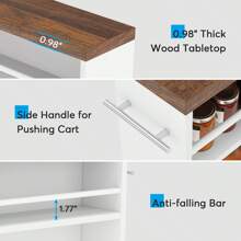 Tribesigns Slim Storage Cart, Rolling Narrow Kitchen Cart On Wheels For Small Place, 4-Tier Slide Out Slim Utility Cart Skinny Laundry Cart With Handle For Kitchen, Bathroom, Laundry - Nâu và Trắng - Xem 6