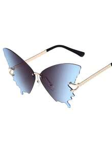 1 件装新款时尚蝴蝶时尚眼镜女式大框渐变色适合街头摄影 - 彩色 - 查看 16