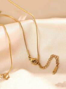 1 pieza Collar con colgante de corazón chapado en oro de 18K de acero inoxidable, elegante y adecuado para uso diario de mujeres, fiestas o regalo del Día de San Valentín