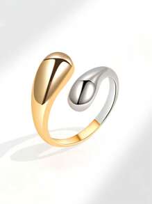 FOREVER QUEEN 925 Sterling Silver Teardrop Adjustable Ring, Women's Engagement/Couple Ring, Party Accessory, Gift - Silver - View 4