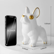 1pc Large Modern Art Ceramic White Dog Ornament - White - View 2