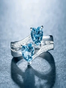 1 Miếng Đúng mốt Cổ điển Giường đôi tiêu chuẩn Tim Zirconia Nhẫn đính hôn Đối với Cả hai Nam Và NỮ , Lý tưởng Đối với Ngày kỷ niệm , Sinh nhật , Buổi tiệc , Tối Sự kiện - Đỏ - Xem 3