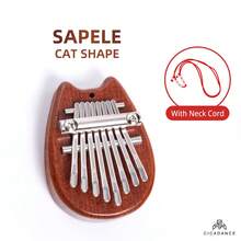 迷你八鍵拇指琴,便攜式可愛的桃花心木卡林巴樂器,多種風格的可穿戴吊飾禮物 - 彩色 - 查看 15