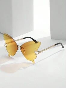 1 件装新款时尚蝴蝶时尚眼镜女式大框渐变色适合街头摄影 - 彩色 - 查看 9