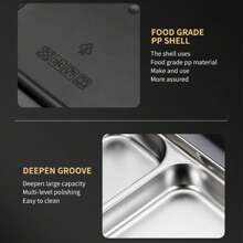 1 hộp đựng cơm trưa chống rò rỉ bằng thép không gỉ 2 lớp dung tích 1200ML, hộp đựng cơm Bento, đồ dùng học tập, quà tặng Giáng sinh - đen - Xem 4