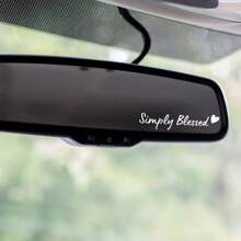 Simply  Car Rearview Mirror Decorative Stickers - White - View 2