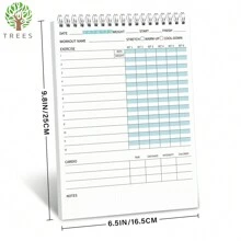 Trees 簡化版健身日誌,適用於男女- B5運動日誌/健康計劃表,日常運動記錄,記錄體重減輕,健身房,增肌,健身進度 - 藍色 - 查看 8