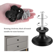 10 Tiradores De Cajones Redondos De 1,18 Pulgadas, Color Negro Mate, Para Puertas De Armarios De Cocina Y Armarios De Muebles, Adecuados Para Tiradores De Tocador