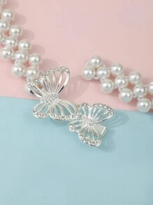 1pc Girls Pearl & Butterfly Decor Waist Belt - White - View 4