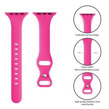 Compatível com Pulseira Apple Watch 38mm 40mm 41mm 42mm 44mm 45mm 46mm 49mm, Compatível com Apple Watch Series Ultra/Ultra 2 10/9/8/7/6/5/4/3/2/1 SE, Pulseira de Reposição Ultrafina e Estreita de Silicone Macio para Esporte para Mulheres