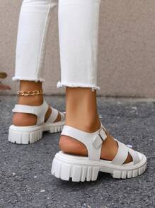 New Arrival Women's Casual & Fashionable Thick-Soled Sandals In White Color, Suitable For Students - Beige - View 4
