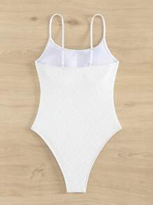 Maillot de bain une pièce slim sexy à texture unie pour l'été