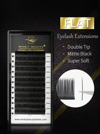 Winky Beauty 扁平睫毛延长哑光黑色柔软丝绸经典椭圆形睫毛单排浓密种植单独分叉尖端天然仿貂专业假睫毛用品美容院化妆工具 0.15 毫米 0.20 毫米 8-15 毫米睫毛簇、睫毛簇、单根睫毛、睫毛、假睫毛