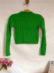 Women Knit Tops - 墨綠色 - 查看 2