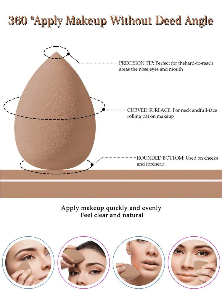 8PCS Makeup Sponge,Suitable For Cream & Powder Concealer, Loose Powder Makeup Applicator - Multicolor - View 5